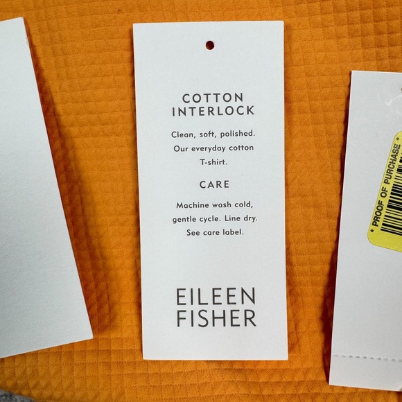 Eileen Fisher Funnel Neck Jacket Womens 1X Pique‎ Diamond Full Zip Orange - Picture 13 of 13